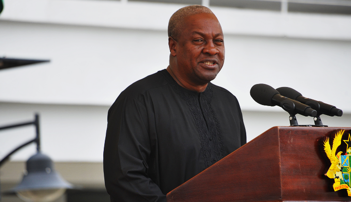 President John Dramani Mahama  delivering his speech